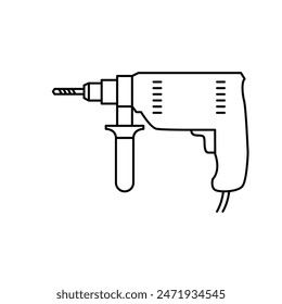 Hand Drill Logo icon design illustration template