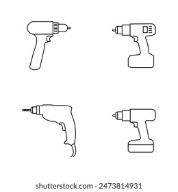 Hand Drill Logo icon design illustration template
