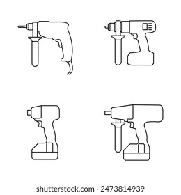 Hand Drill Logo icon design illustration template