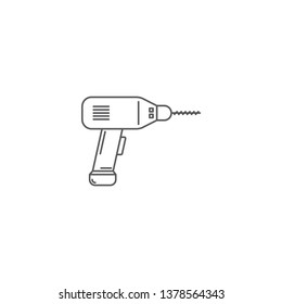 Hand Drill Machine flat vector icon isolated on white background