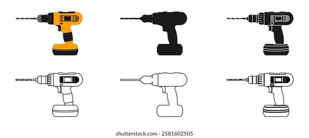 hand drill machine icon vector illustration isolated on white background.