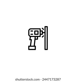 hand drill outline icon and illustration