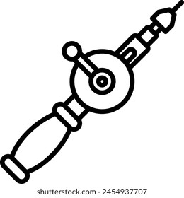 Hand Drill outline icon vector illustration