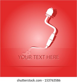 Hand drill. Paper sticker as bookmark. Vector illustration. Eps10.