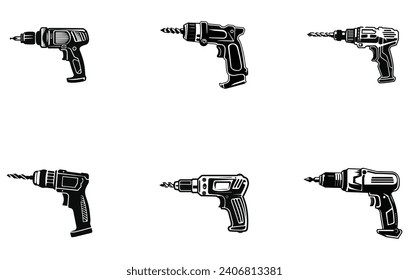Vintage classic manual hand drill used for woodworking isolated in white  background doodle style vector illustration 16349731 Vector Art at Vecteezy