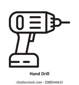 Hand Drill. einfaches Icon-Design, das am besten für Banner, Flayer oder Webanwendungen verwendet wird. Bearbeitbarer Strich mit EPS10-Dateiformat