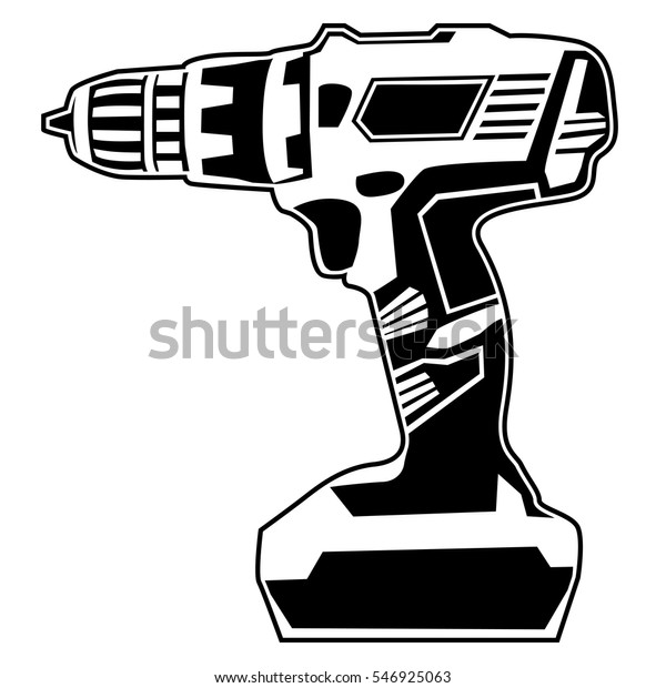 Hand Drill Vector Illustration Isolated On Stock Vector (Royalty Free