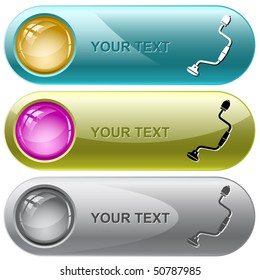 Hand drill. Vector internet buttons.