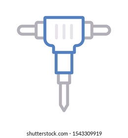 hand drill vector line color icon 