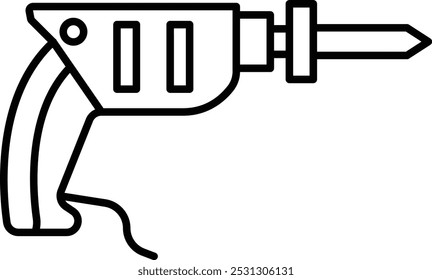Hand Drill Vector Line Icon Design