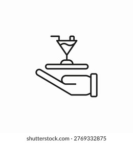hand with drink icon sign vector
