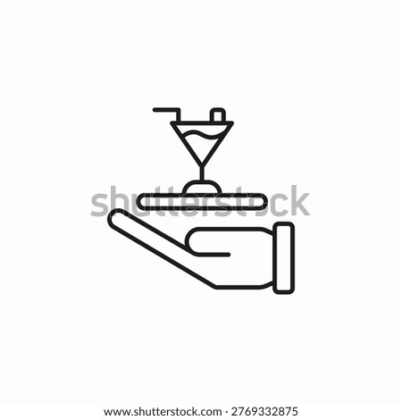 hand with drink icon sign vector