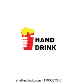 ilustración vectorial del logotipo de la bebida mano