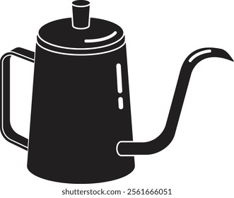 Hand drip coffee pot simple vector icon coffee kettle
