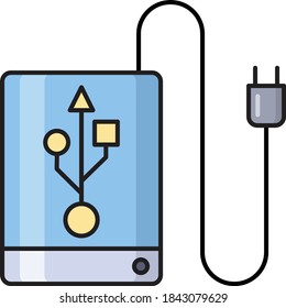 icono de línea de color de vector de unidad de mano 