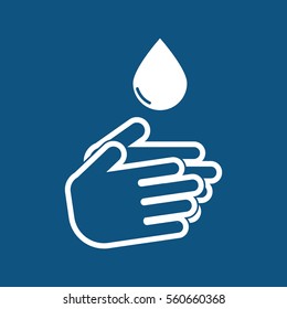 hand and drop, clean icon to use in web and mobile UI