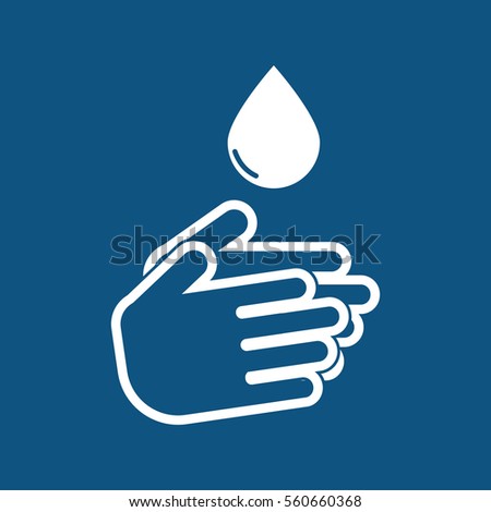 hand and drop, clean icon to use in web and mobile UI