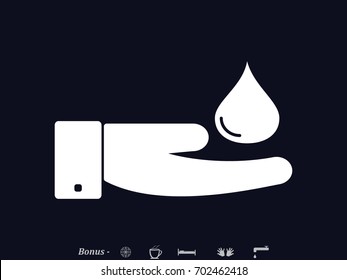 hand, drop, icon, vector illustration eps10