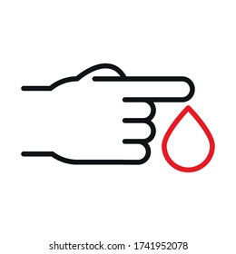 Hand with drop line bicolor style icon design of Medical care and covid 19 virus theme Vector illustration