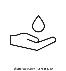 mano con estilo de línea de lanzamiento diseño ícono de atención médica higiene atención de salud ayuda de emergencia clínica y tema del paciente Ilustración vectorial