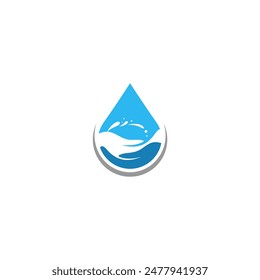 hand drop logo design icon