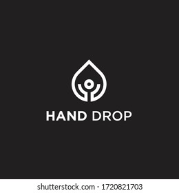 hand drop logo / drop vector