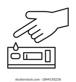 hand with drop and test line style icon design of Medical care health and emergency theme Vector illustration