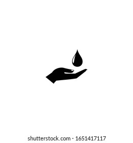 hand drop water icon vector
