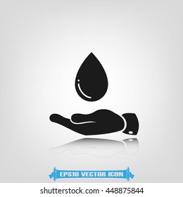 Hand and drop water icon vector illustration EPS 10.