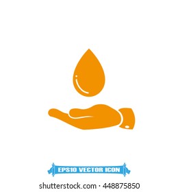 Hand and drop water icon vector illustration EPS 10.