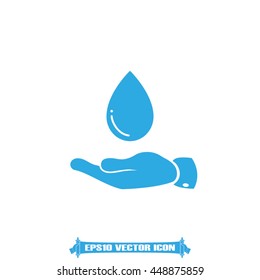 Hand and drop water icon vector illustration EPS 10.