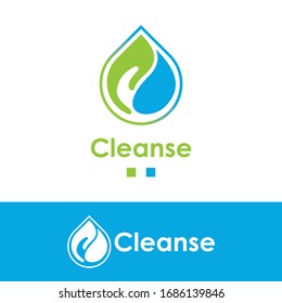 Vector de diseño del logotipo de agua de gota manual