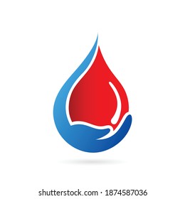 hand droplet with blood vector