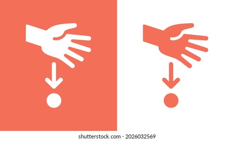 Hand Dropping Ball Icon Vector. 