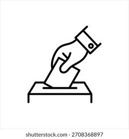 Colocación de una boleta en un icono de símbolo de votación de urna