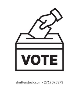 Mão soltando cédula em uma caixa de votação enfatizando o dever cívico