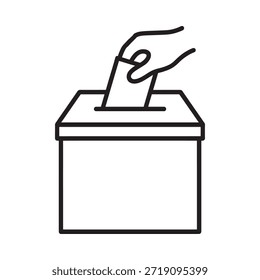 Mão soltando uma cédula em uma caixa de votação ilustração do dever cívico
