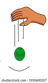 Hand Dropping Blue Ball For Gravity Experiment Illustration