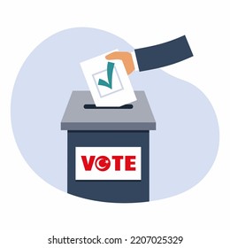Hand drops ballot into box. Presidential elections Turkey in 2023. Vote.