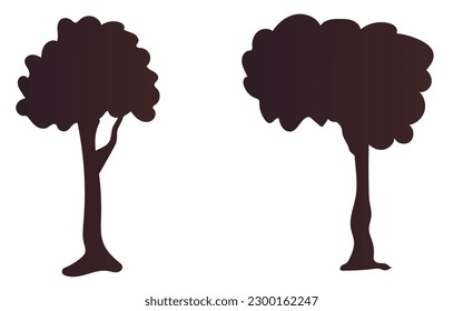 Hand drown abstract Tree icon set, digital tree icons, easily editable icon vector art illustration