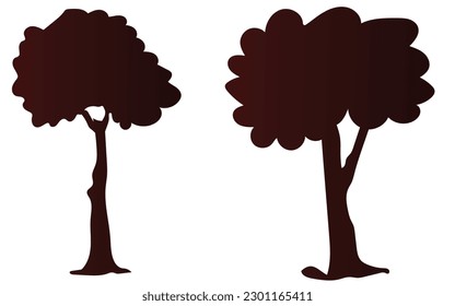 Hand drown abstract Tree icon set, digital tree icons, easily editable icon vector art illustration