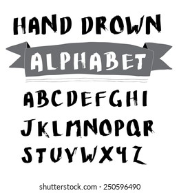 Hand drown alphabet