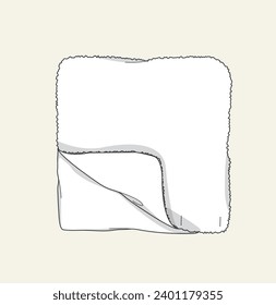 hand drown blanket flat sketch illustration