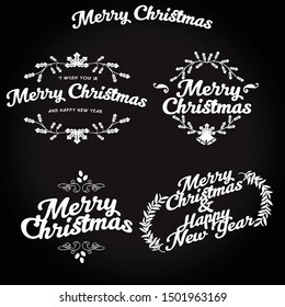 hand drown christmas design vector illustration and sticker design