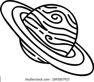 hand drown doodle planet, details