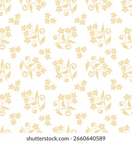Padrão floral de afogamento da mão. Flores selvagens Flores verão em um fundo branco.
