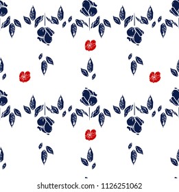 hand drown floral seamless pattern