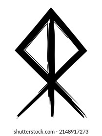 Hand Drown Full Editable Norse Symbol For Being Brave.