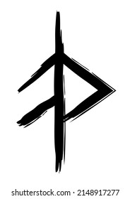 Hand drown full editable norse symbol for grace.
