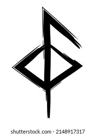 Hand drown full editable norse symbol for good health.